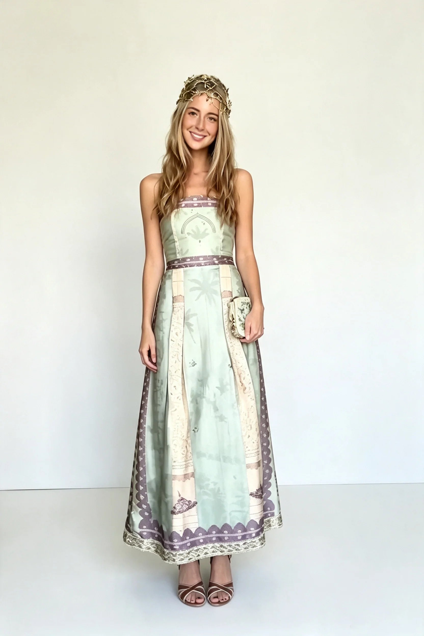 Retro Architecture Maxi Dress