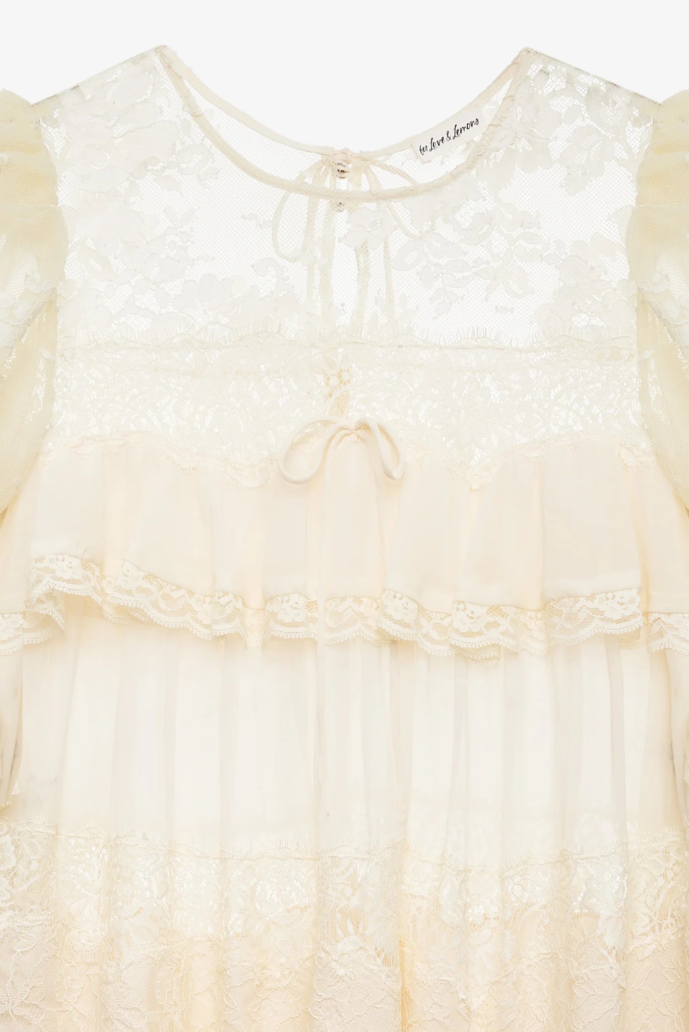 Elara Ruffle Mini Dress — Vintage Cream