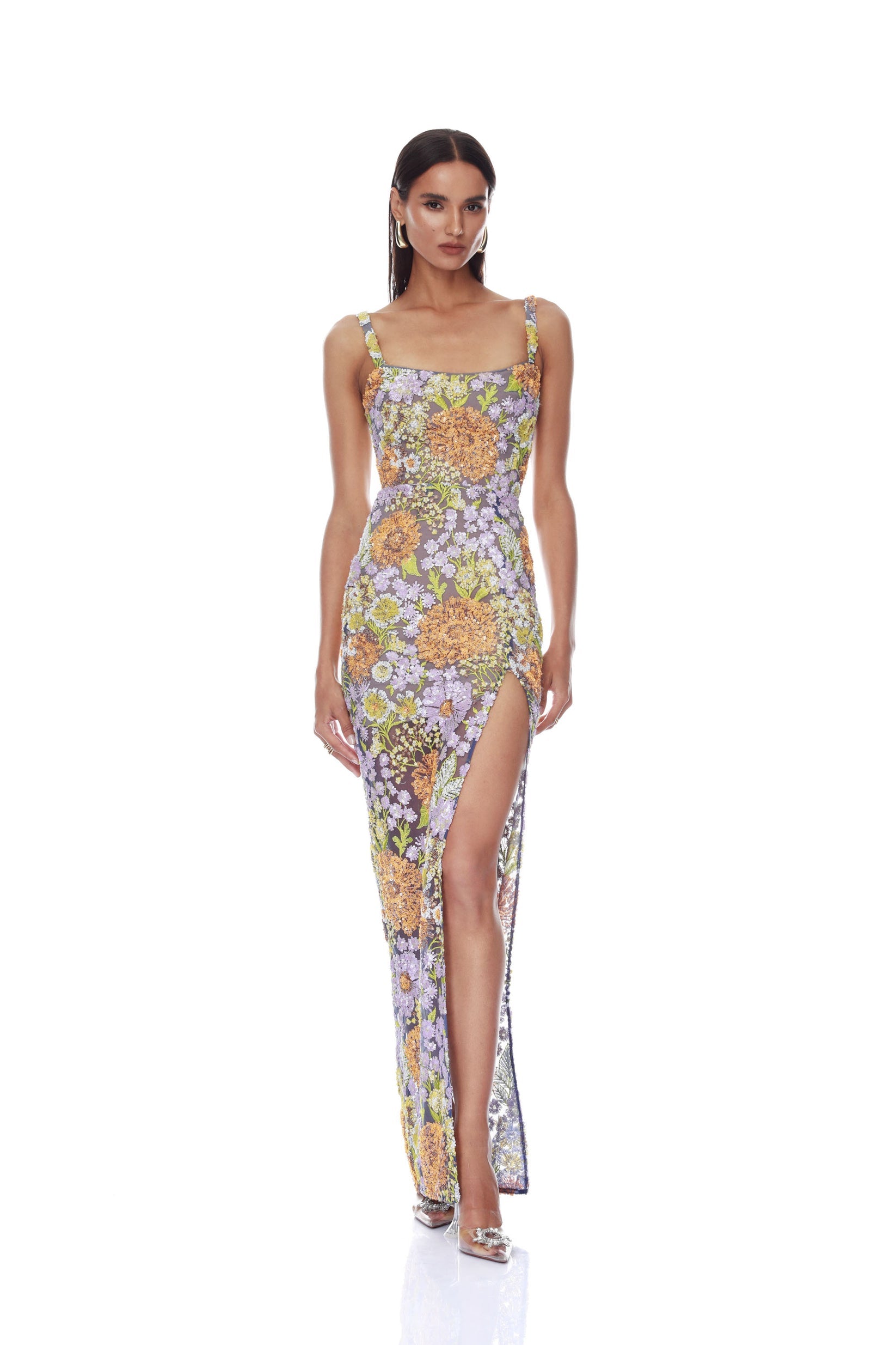 Amalfi Paillette Lilac Veronica Maxi Dress