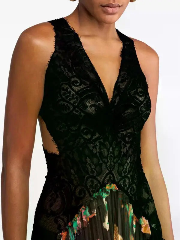 Floral Print Dress - Black