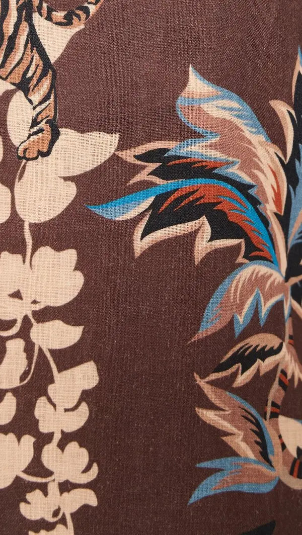 Floral And Tiger Print Mini Dress