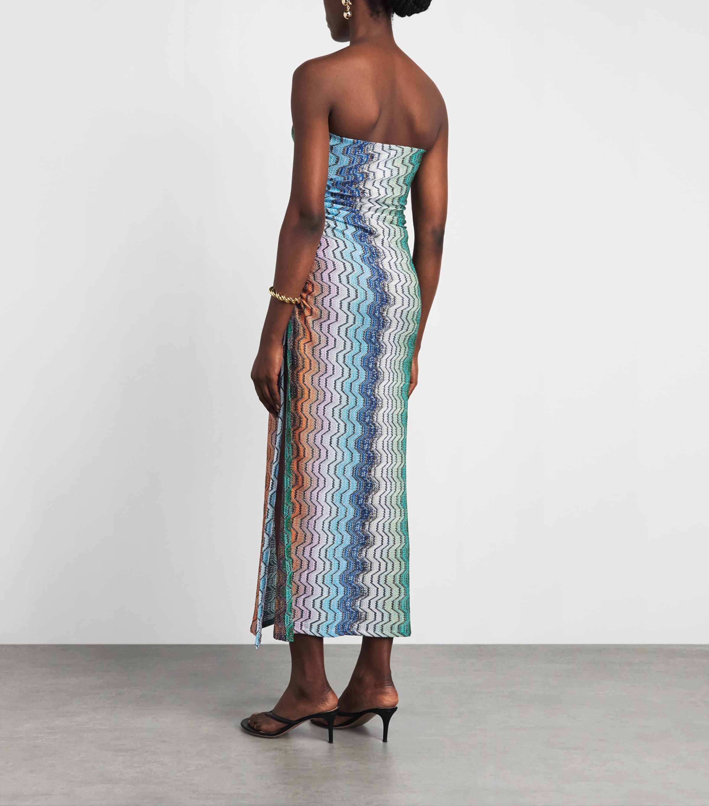 Missoni Metallic Zigzag Strapless Maxi Dress