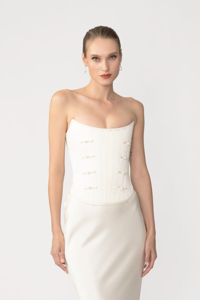Della Satin Corset Top & Skirt