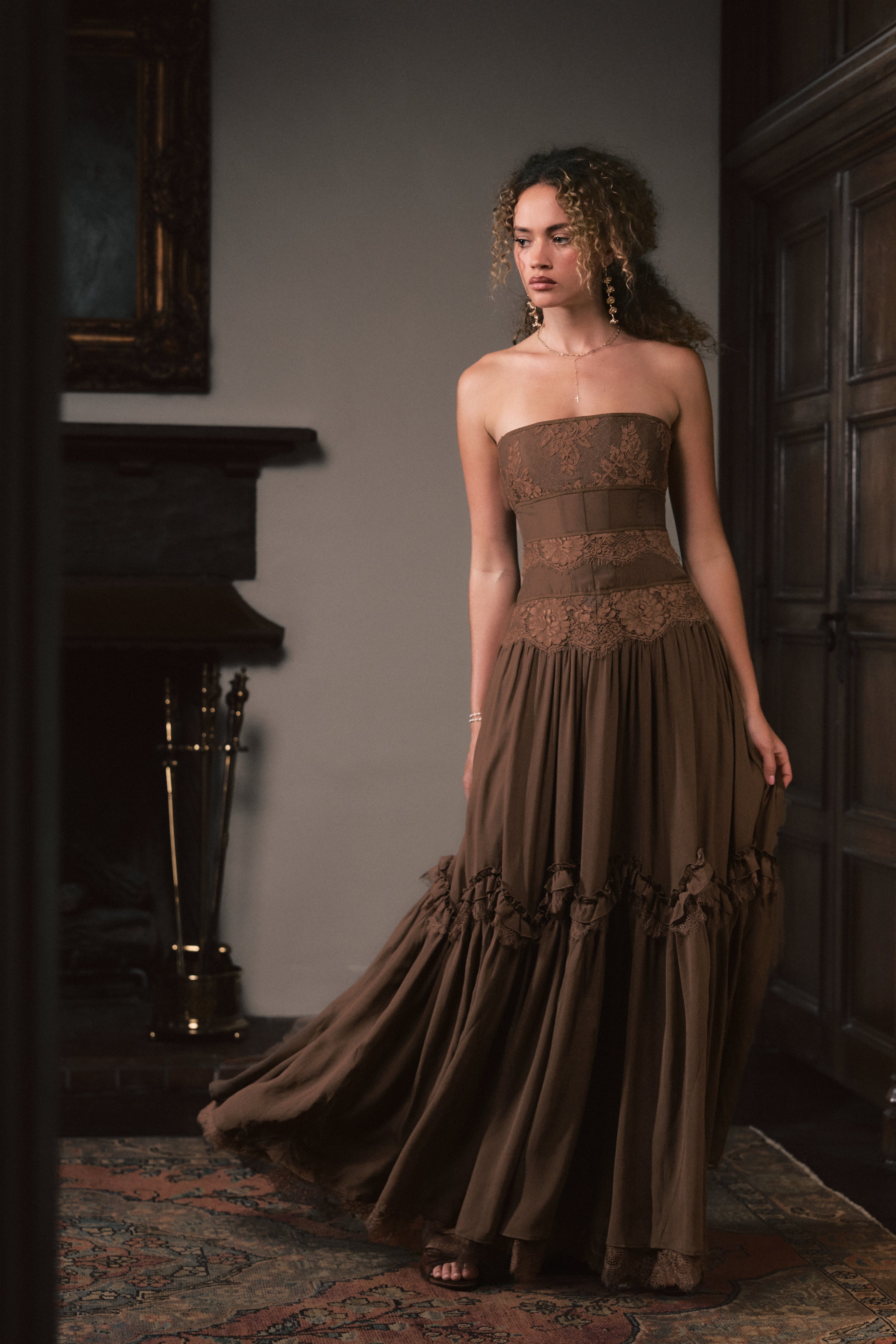 The Sloane Dress in Pinecone