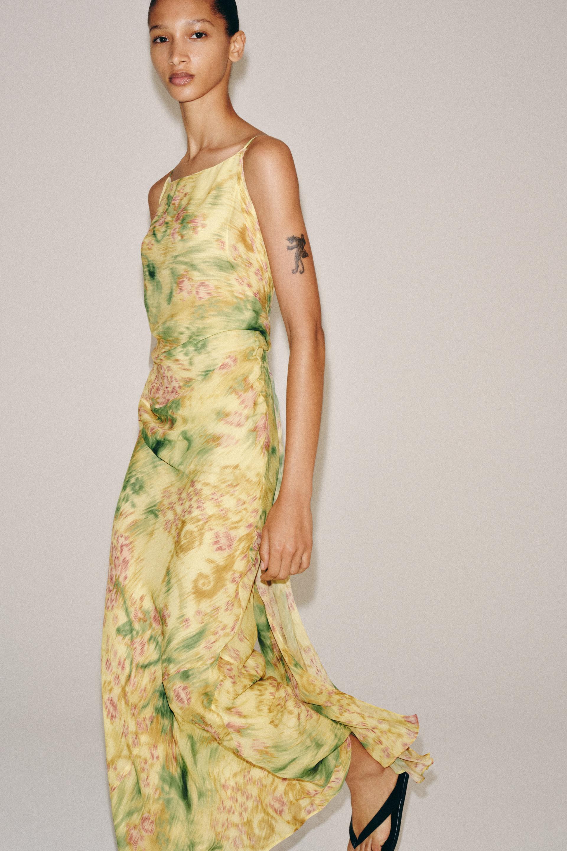 PRINTED BOW DRESS - Multicolored