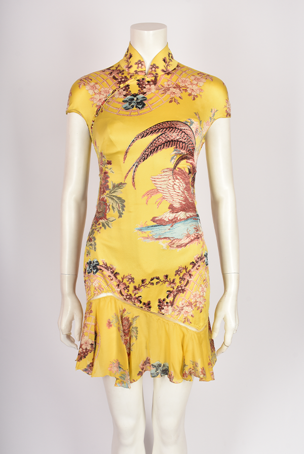 ROBERTO CAVALLI S/S 2003 RUNWAY YELLOW DRESS S