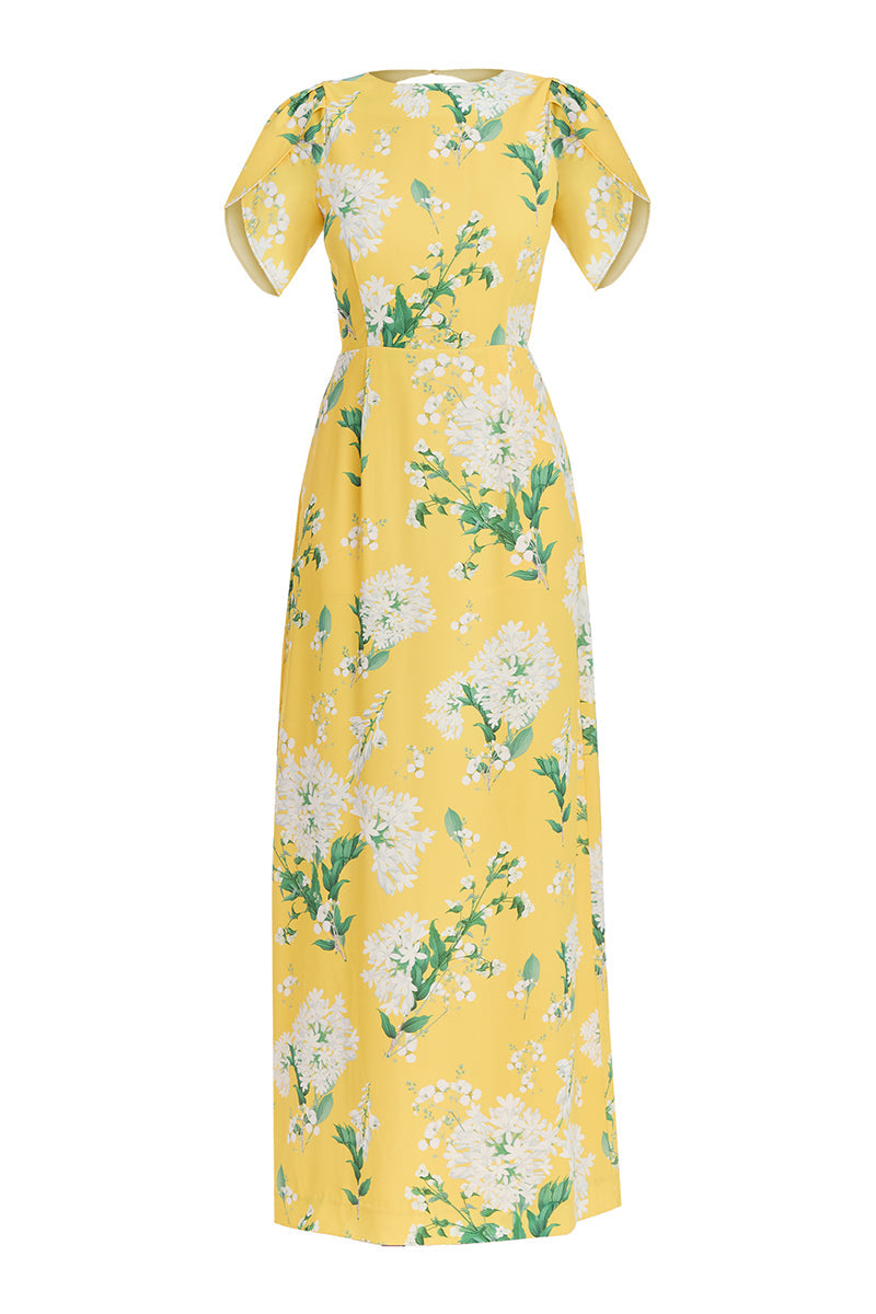 KATHERINE GOWN IN YELLOW GREEN
