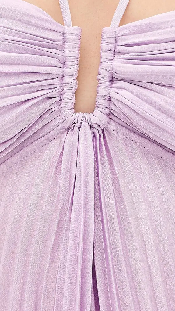 Moira Pleated Halterneck Maxi Dress
