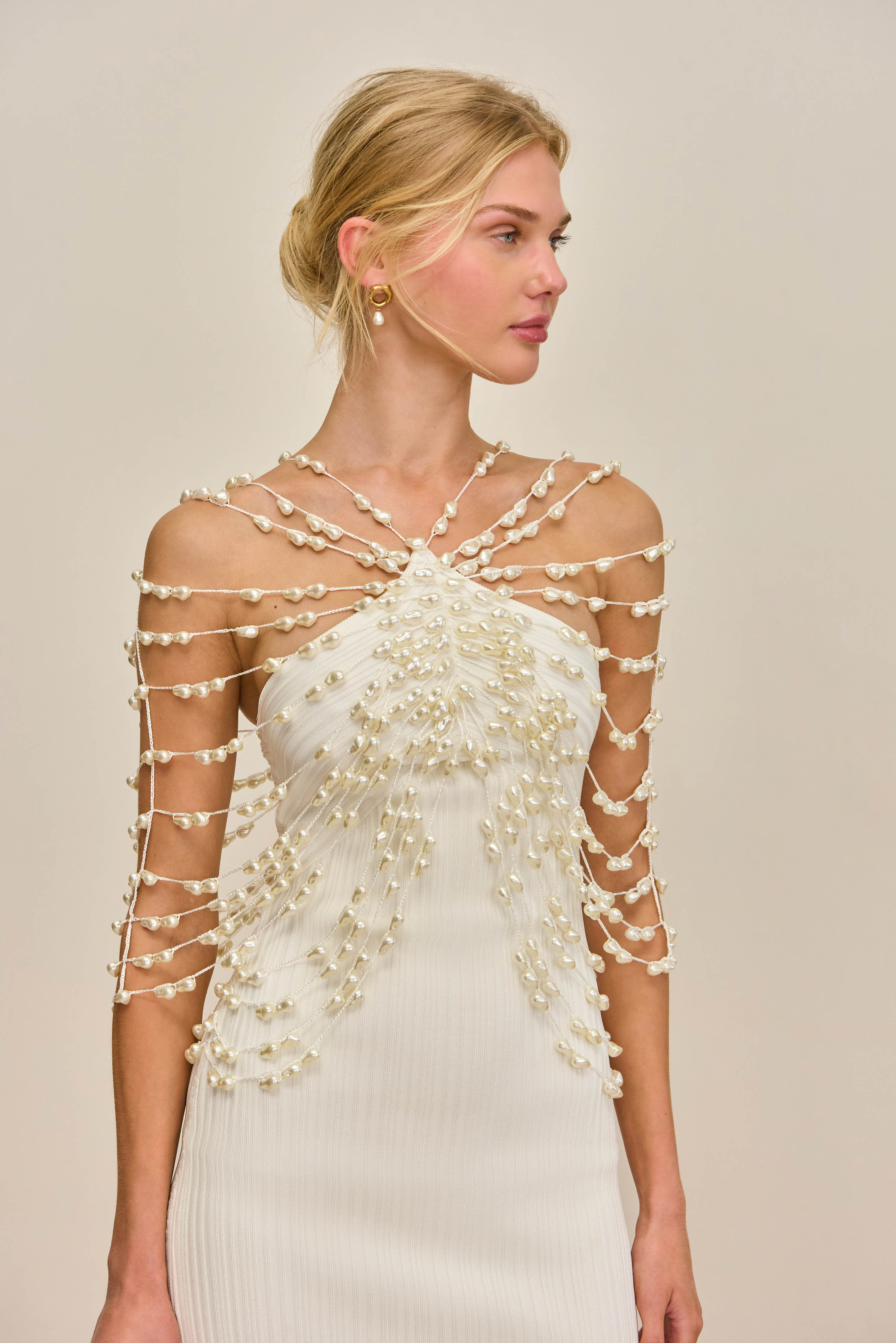 OLIVIANA KNIT DRESS - OFF WHITE