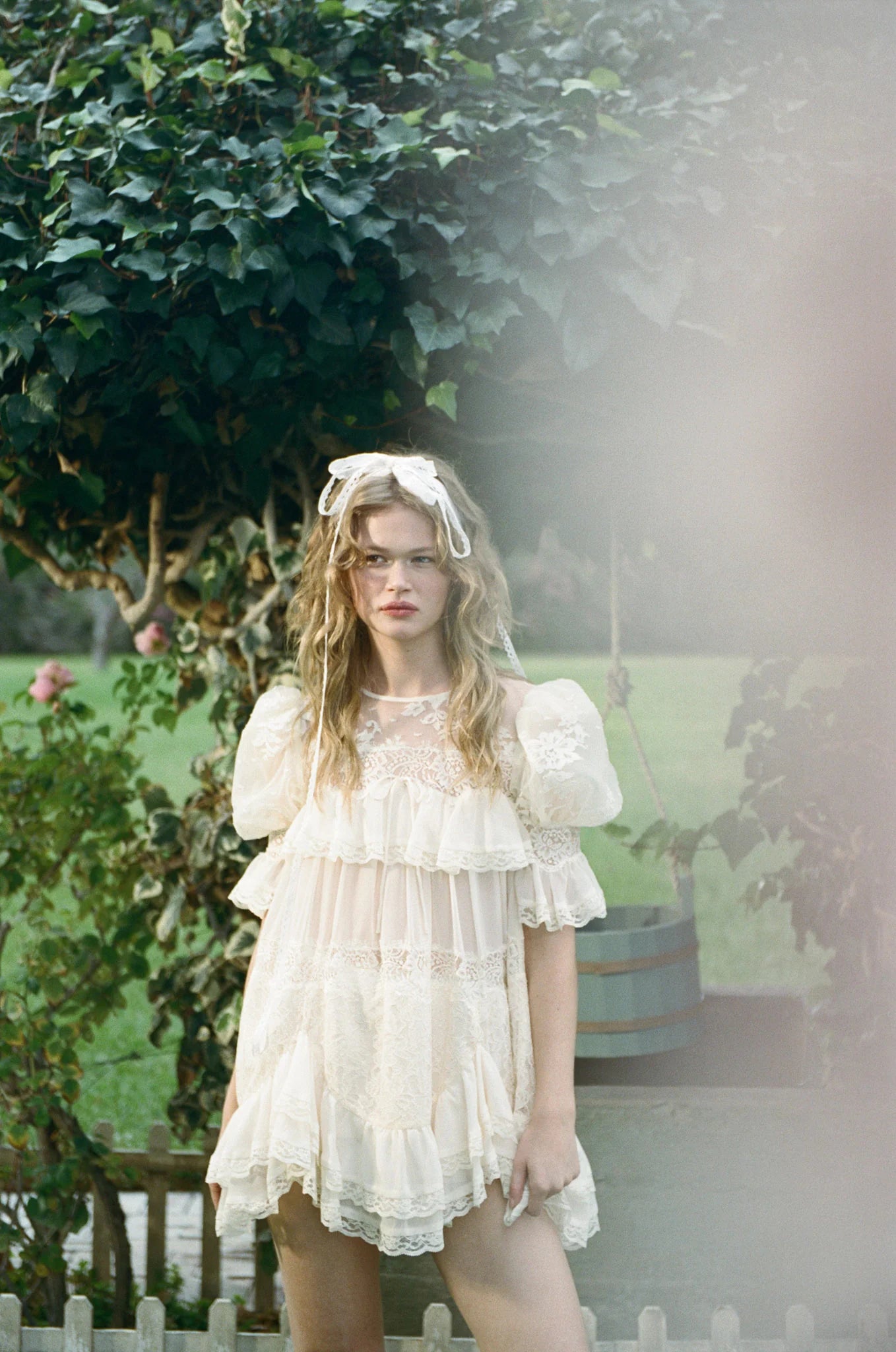 Elara Ruffle Mini Dress — Vintage Cream