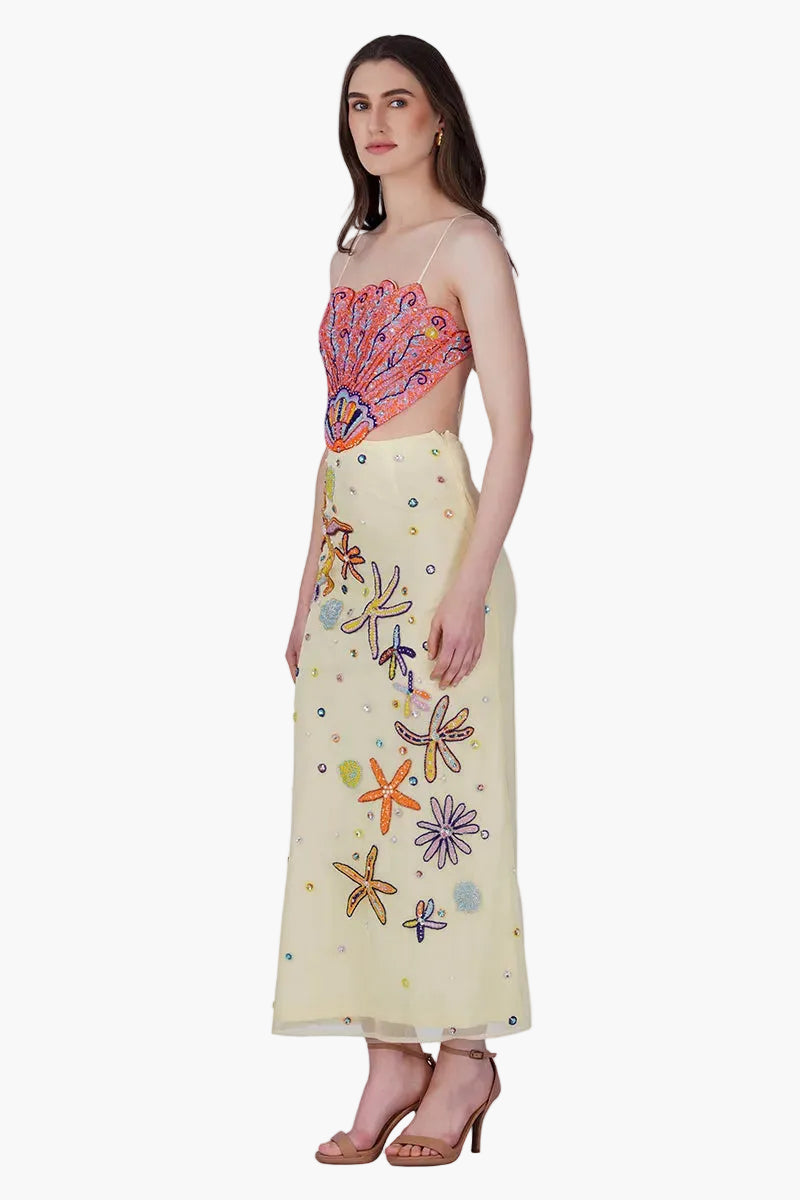 Bowfin Fish Embellished Lurex Dress