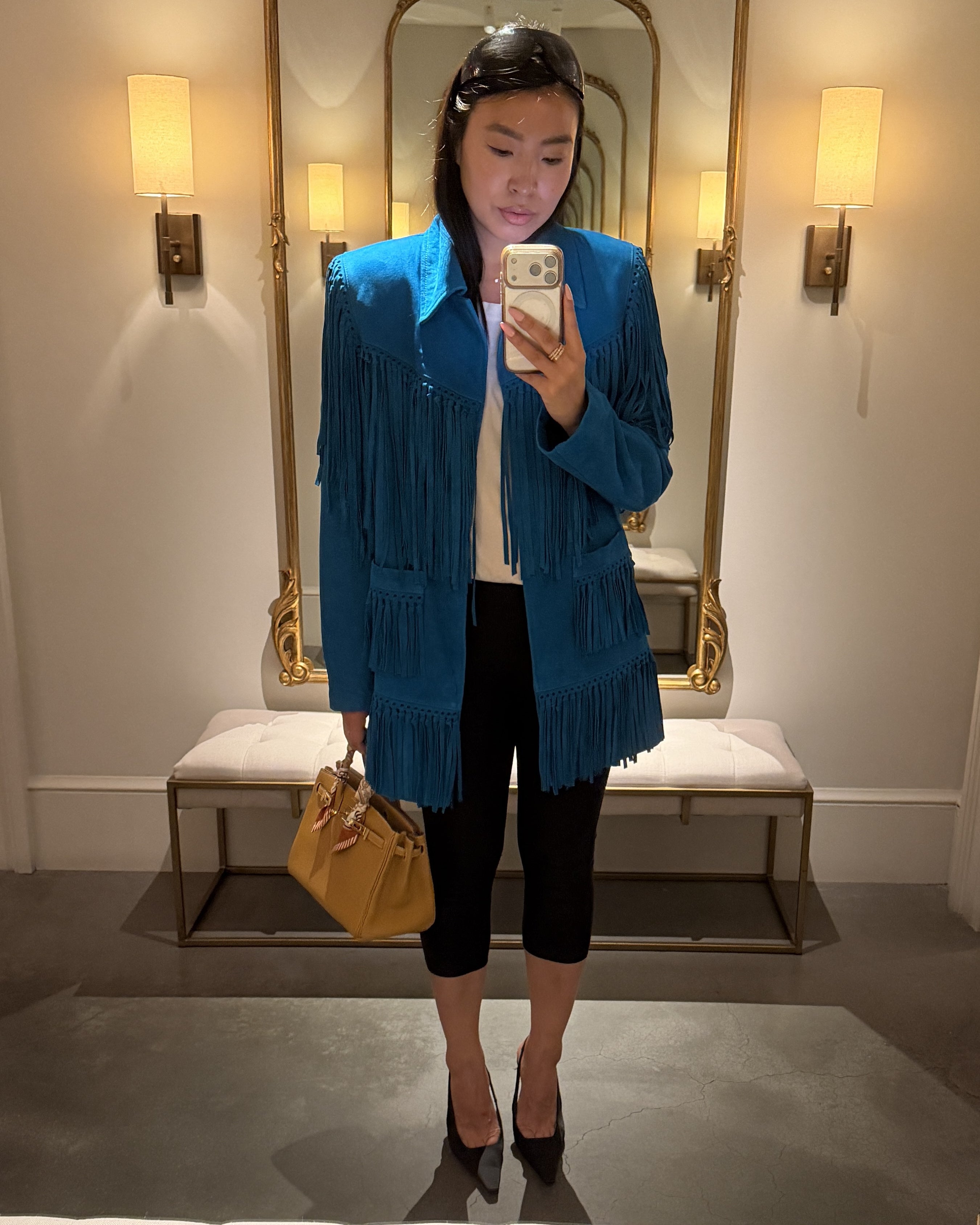 Sutton Suede Fringe Trench Coat