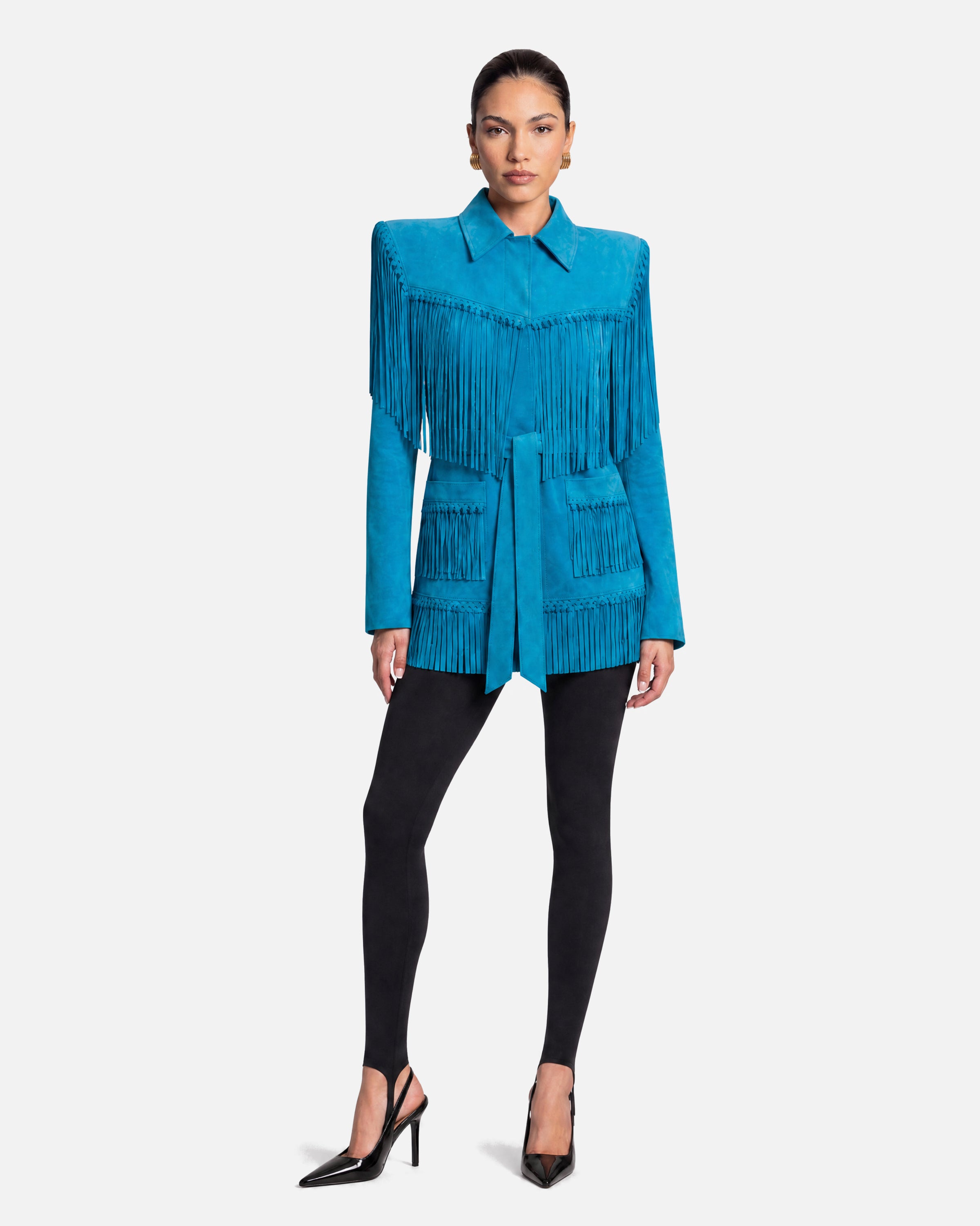 Sutton Suede Fringe Trench Coat