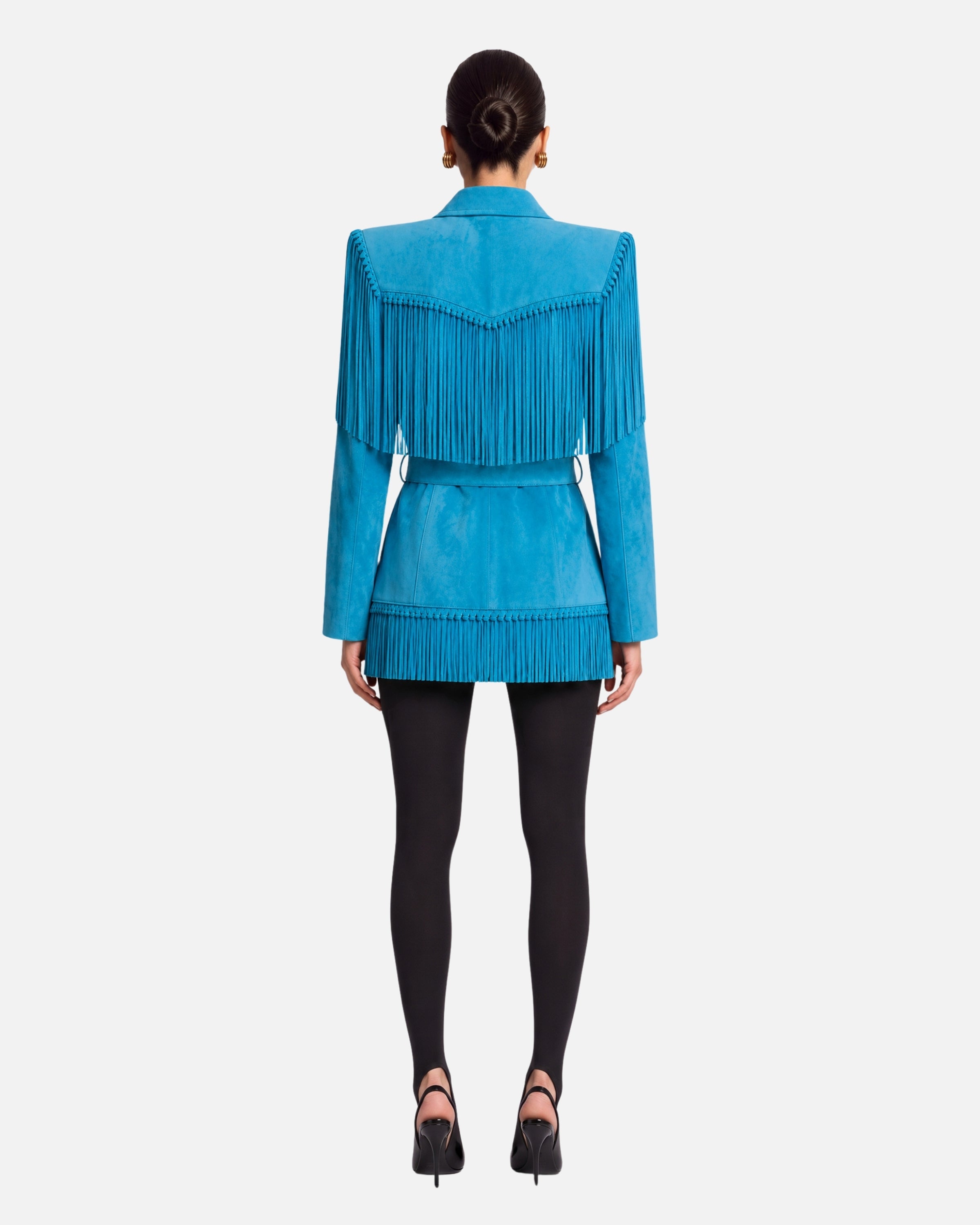 Sutton Suede Fringe Trench Coat