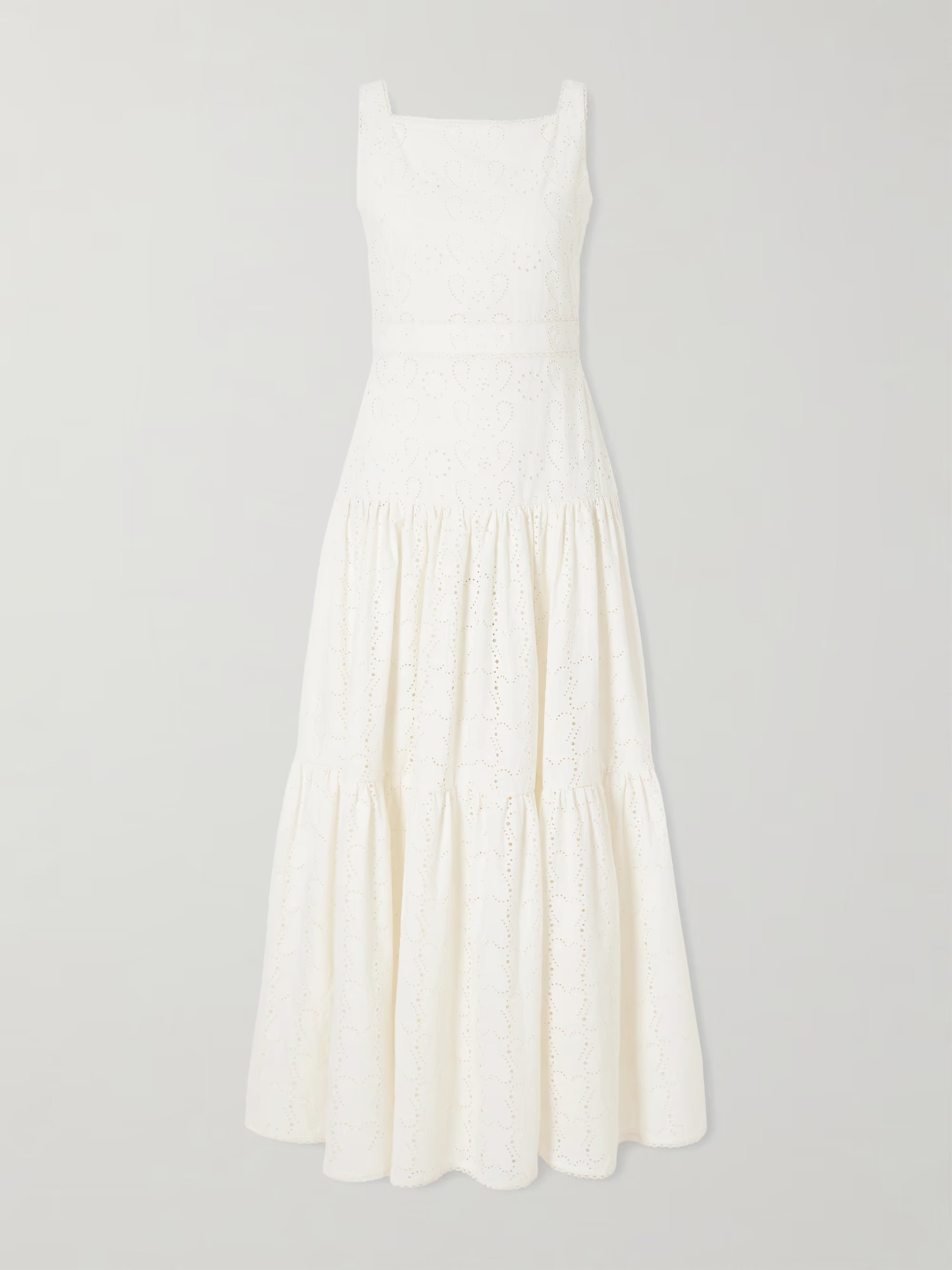 AGUA BY AGUA BENDITA Abeja Playa broderie anglaise cotton maxi dress