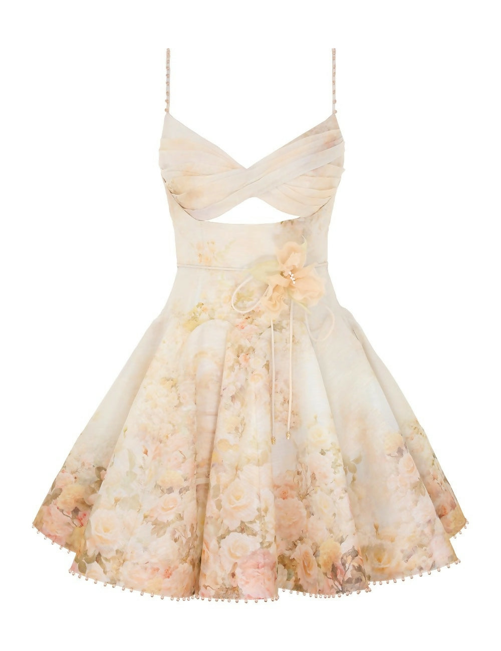 Memento Twist Front Mini Dress in Rose Arbor